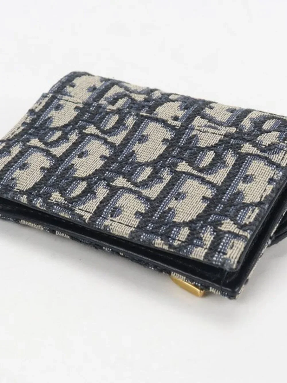 Dior Blue Mukado Holder Saddle Business Card Oblique Credit